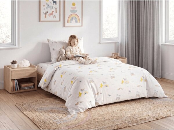 Otroška bombažna posteljnina MAGIC UNICORN bela, 100% bombaž Dimenzije posteljnine: 70 x 90 cm | 140 x 200 cm