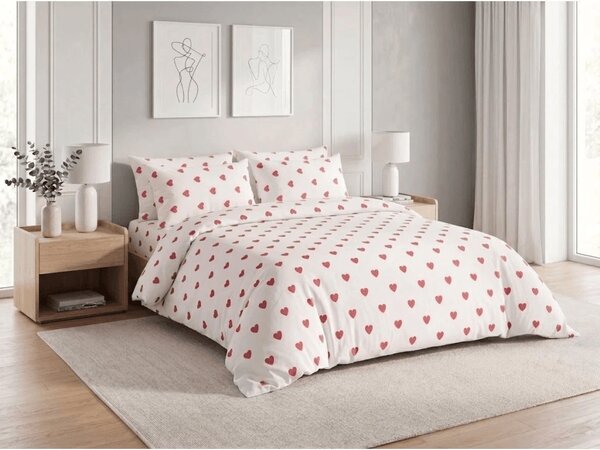 Bombažna posteljnina HEART CHARM bela, 100% bombaž Dimenzije posteljnine: 70 x 90 cm | 140 x 200 cm