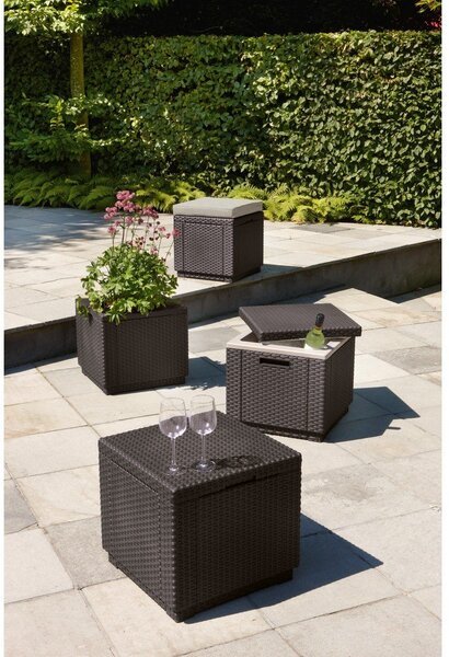 Temno siv vrtni tabure Cube – Keter