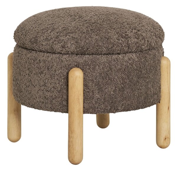 Rjav tabure iz tkanine bouclé Medas – House Nordic