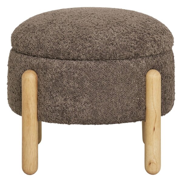 Rjav tabure iz tkanine bouclé Medas – House Nordic