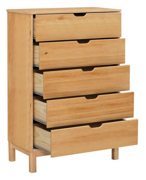 Visoka komoda iz masivnega bora v naravni barvi 113x39 cm Post – Støraa