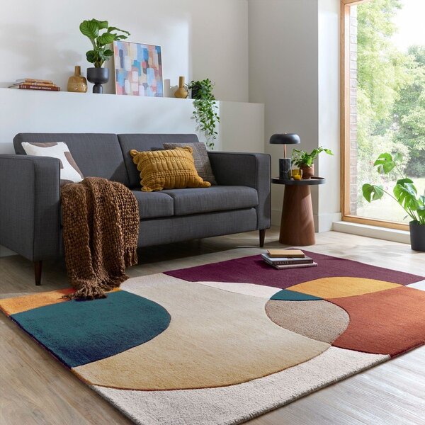 Vijolična ročno tkana volnena preproga 120x170 cm Glow Purple Multi – Flair Rugs