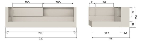 Bela postelja iz masivnega bora brez letvenega dna 90x200 cm Carter – WOOOD