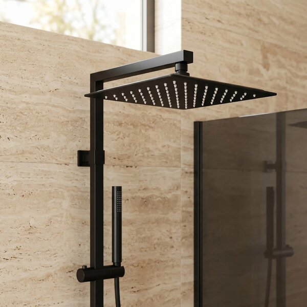 Kvadratna nadglavna prha REA JS-P015B 25cm Black
