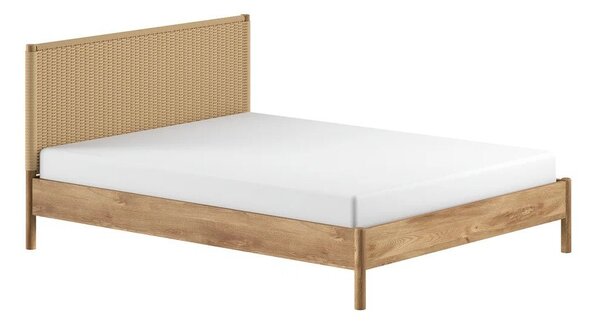 Zakonska postelja iz masivnega hrasta brez letvenega dna 160x200 cm v naravni barvi Olive Rope – Vipack