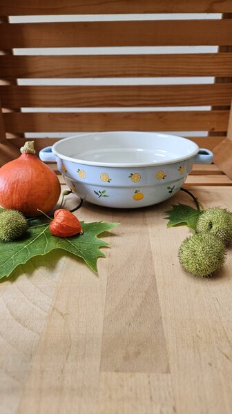 Emajlirana kmečka skleda premera 18 cm