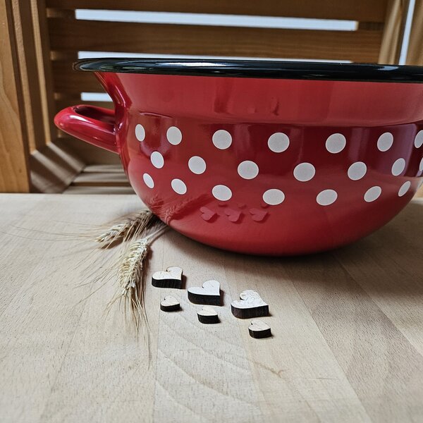 Kmečka skleda rdeča s pikami 28 cm