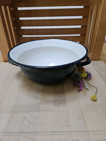 Emajlirana kmečka skleda premera 28 cm