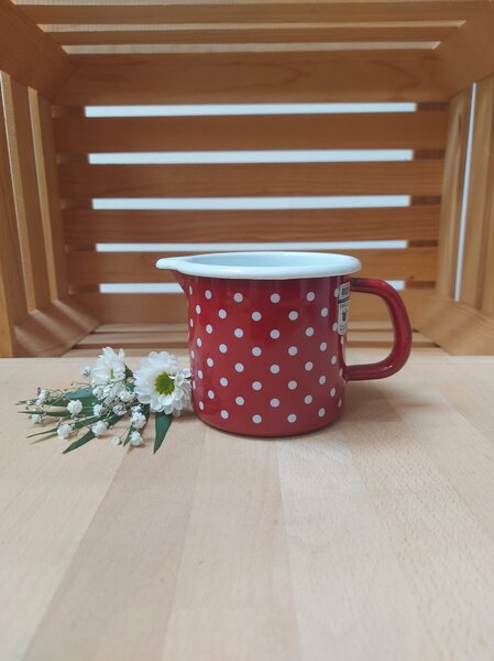 Lonček rdeč s pikami 0,75 l Riess