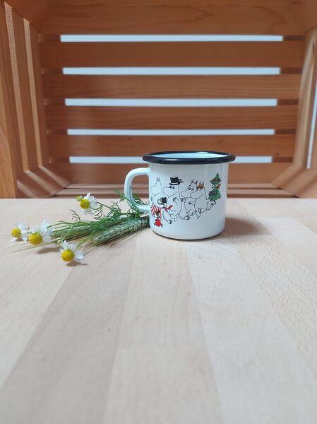 Lonček emajliran mumin bel 7cm