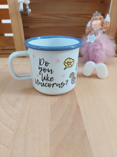 Lonček emajliran Samorog fi 8 cm