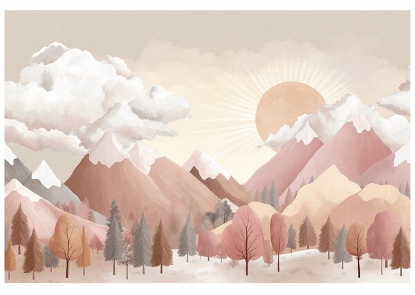 Tapeta pastelna gorska panorama
