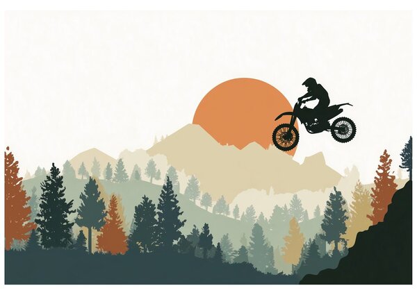 Tapeta motokros skok v gorah