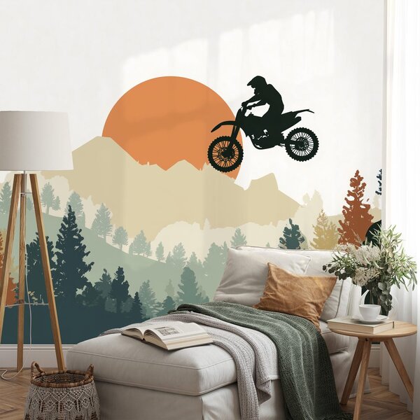 Tapeta motokros skok v gorah