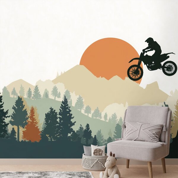 Tapeta motokros skok v gorah