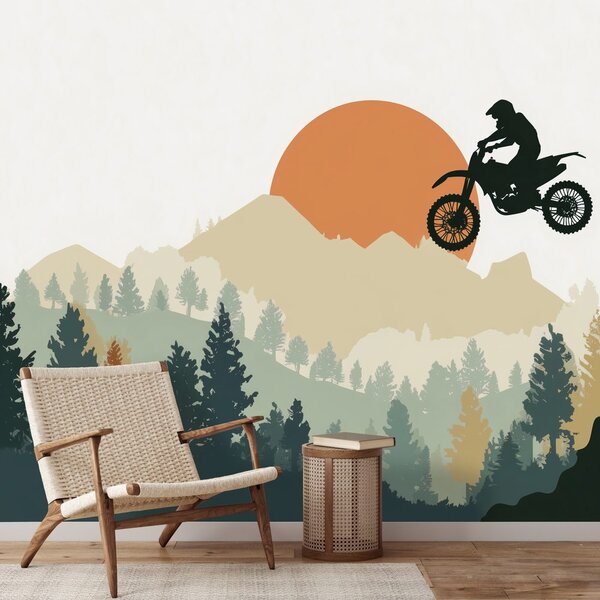 Tapeta motokros skok v gorah