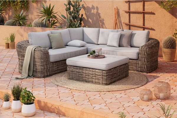 LOUNGE GARNITURA tkanina akacija aluminij