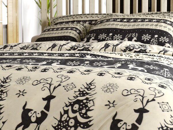 Posteljnina mikropliš WINTER DEER siva Dimenzije posteljnine: 70 x 90 cm | 140 x 220 cm