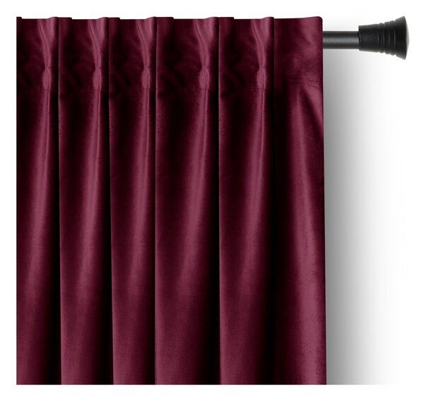 Bordo rdeča žametna zavesa za delno zatemnitev 140x245 cm Pleat – Restilo
