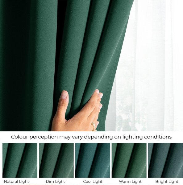 Temno zelena zavesa za delno zatemnitev 140x245 cm Kierra – Restilo