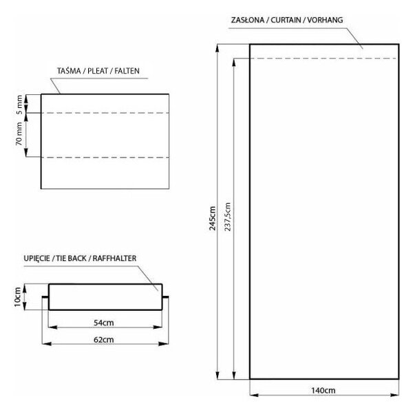 Temno modra zavesa za delno zatemnitev 140x270 cm Kierra – Restilo