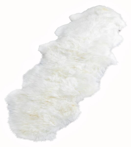 Bela preproga iz ovčje kože Native Natural Double, 60 x 240 cm