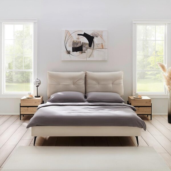 Bessagi Home Oblazinjena Postelja Malea, Bež, 180x200