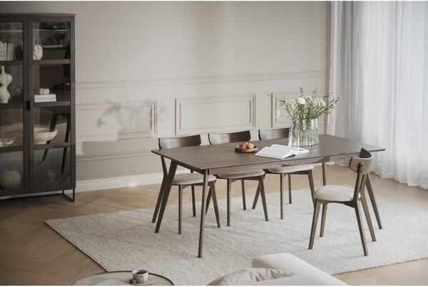 Temno rjava raztegljiva jedilna miza v hrastovem dekorju 90x190 cm Yumi – Rowico