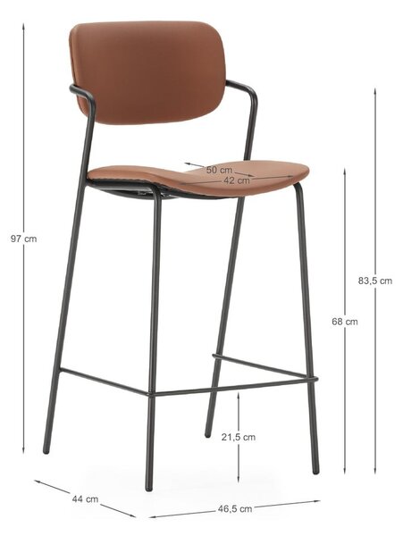 Opečnato oranžni barski stoli v kompletu 2 ks (višina sedeža 68 cm) Maika – Marckeric