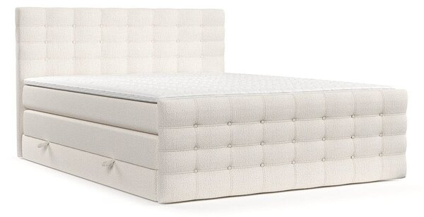 Kremno bela boxspring postelja s prostorom za shranjevanje 200x200 cm Blend – Maison de Rêve