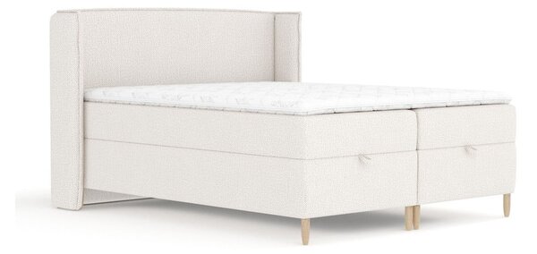 Kremno bela boxspring postelja s prostorom za shranjevanje 160x200 cm Monpelli – Maison de Rêve