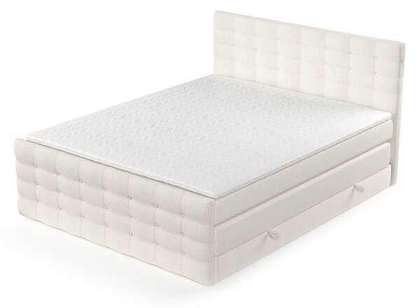 Kremno bela boxspring postelja s prostorom za shranjevanje 200x200 cm Blend – Maison de Rêve