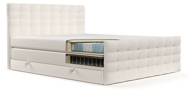 Kremno bela boxspring postelja s prostorom za shranjevanje 200x200 cm Blend – Maison de Rêve