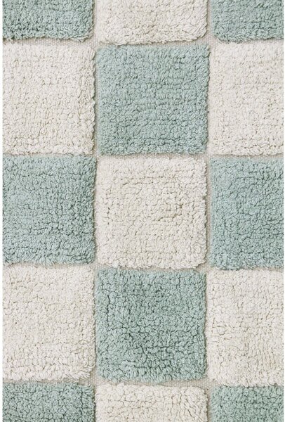 Svetlo modra/kremno bela pralna ročno tkana bombažna preproga 120x160 cm Kitchen Tiles Blue Sage – Lorena Canals