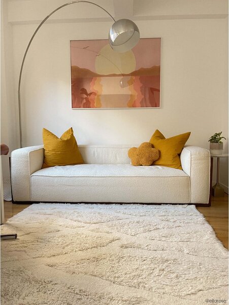 Bela pralna ročno tkana volnena preproga 170x240 cm Enkang Ivory – Lorena Canals