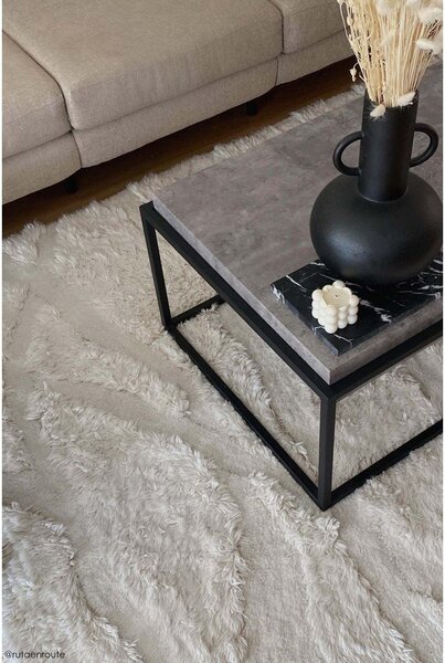 Bela pralna ročno tkana volnena preproga 170x240 cm Enkang Ivory – Lorena Canals