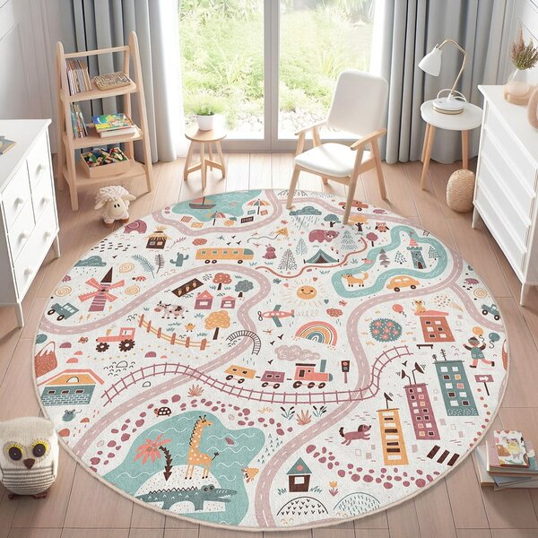 Pralna otroška igralna preproga ø100 cm Furry World – Mila Home