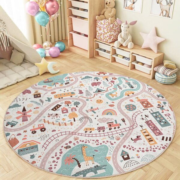 Pralna otroška igralna preproga ø100 cm Furry World – Mila Home