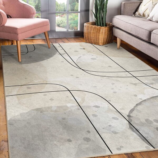 Siv/kremno bel pralen tekač 80x200 cm Simple Lines – Mila Home