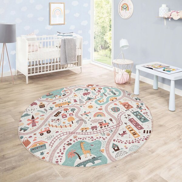 Pralna otroška igralna preproga ø100 cm Furry World – Mila Home
