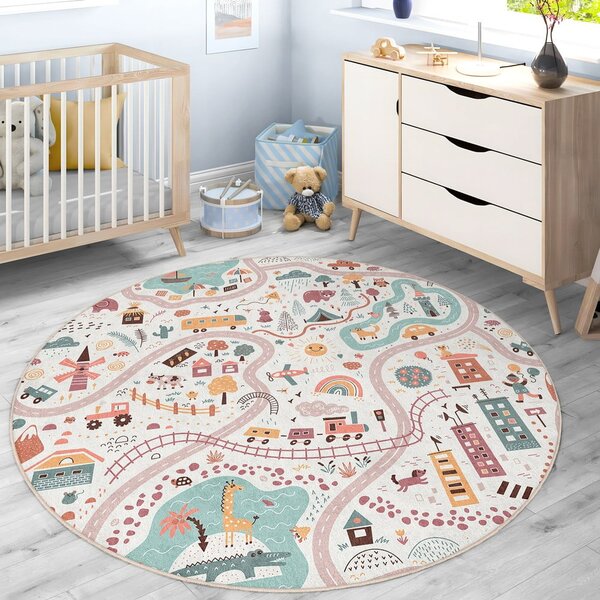 Pralna otroška igralna preproga ø100 cm Furry World – Mila Home