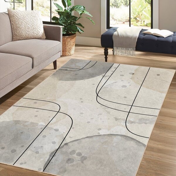 Siva/kremno bela pralna preproga 160x230 cm Simple Lines – Mila Home