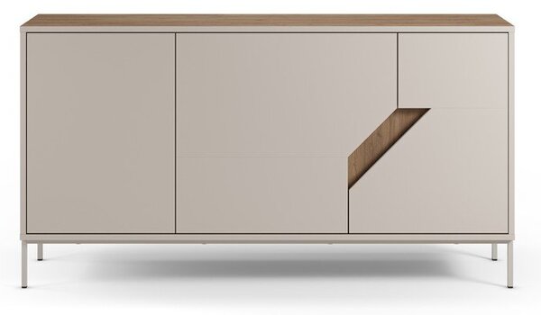 Kremno bela/naravna komoda v hrastovem dekorju 150x80x40 cm Lilou – Marckeric