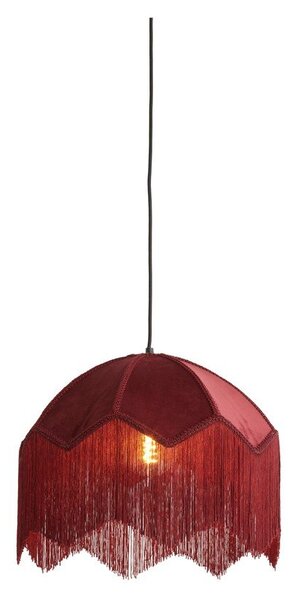 Bordo rdeča viseča svetilka s tekstilnim senčilom ø 40 cm Malacia – Light & Living