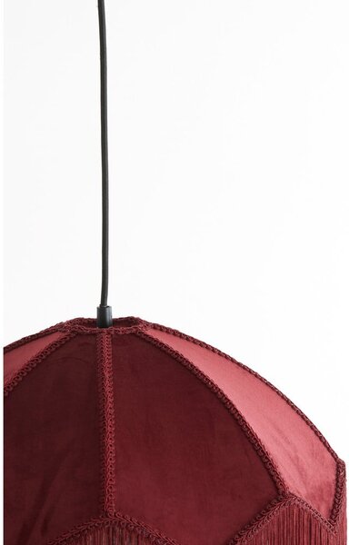 Bordo rdeča viseča svetilka s tekstilnim senčilom ø 40 cm Malacia – Light & Living
