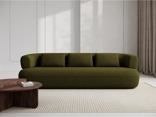 Zelena sedežna garnitura iz tkanine bouclé 226 cm Jenny – Micadoni Home