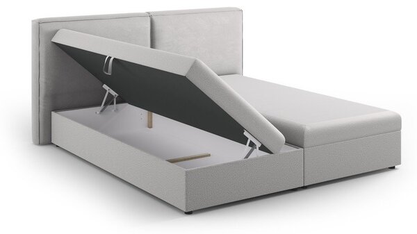 Svetlo siva boxspring postelja s prostorom za shranjevanje 180x200 cm Arendal – Cosmopolitan Design