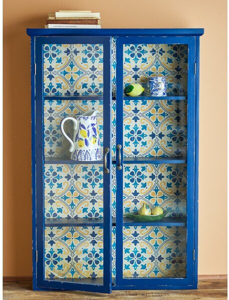 Modra vitrina iz masivne jelke 81x122x22 cm Hazem – Bloomingville