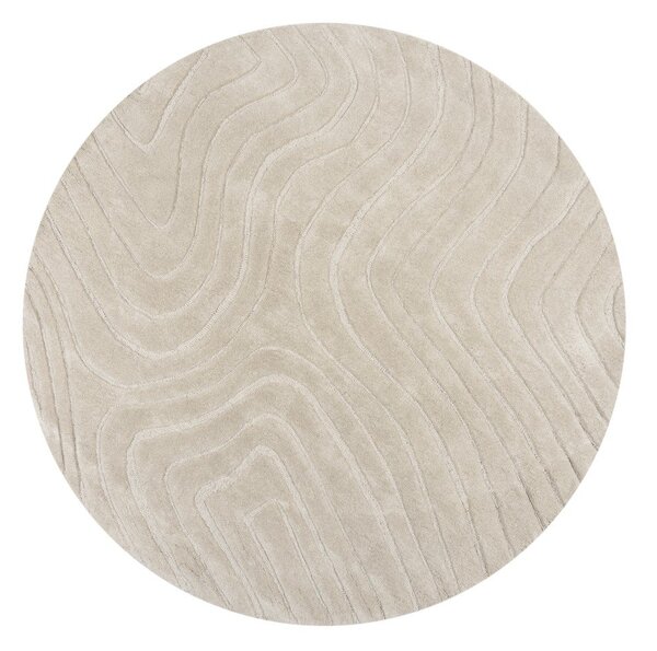 Kremno bela ročno tkana volnena okrogla preproga ø 160 cm Mesmerise Natural – Flair Rugs